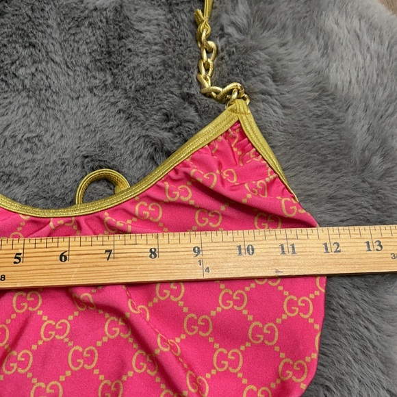 Pink monogram double G pink one piece swimsuit - Picture 9 of 9